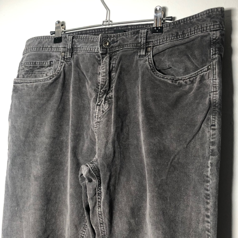 Prana Corduroy Pants Mens 35x32 Gray Slim Fit Straight Leg Outdoor Casual